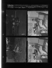 Guy with snake; Guys working on car; Guy on radio (4 Negatives) (July 12, 1958) [Sleeve 32, Folder d, Box 15]